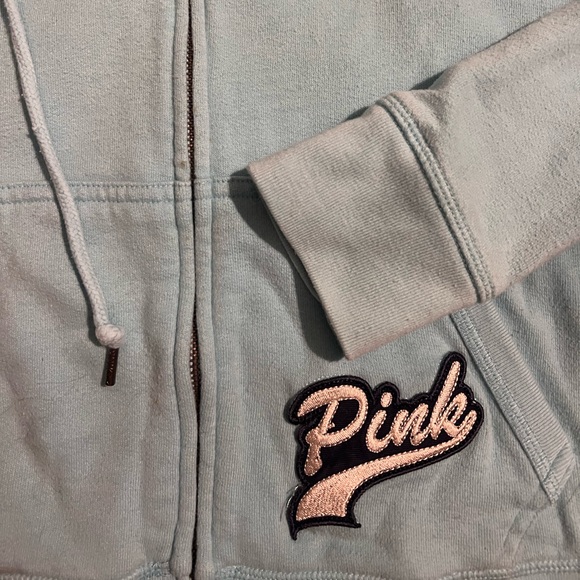 PINK VS peace sign sky blue zip up y2k - Picture 3 of 4